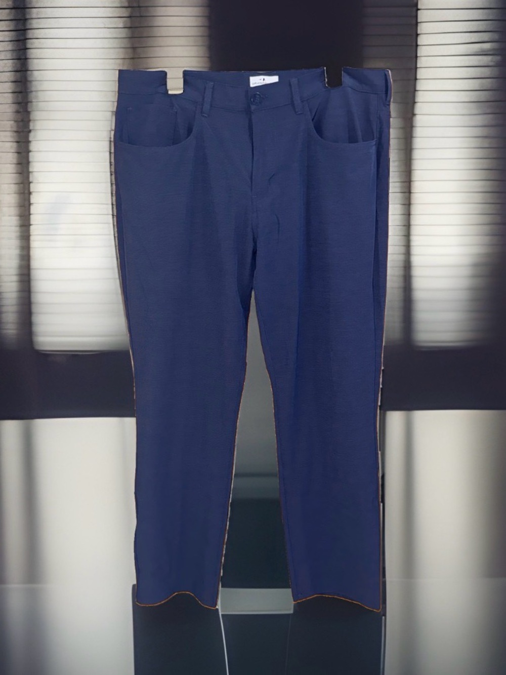 Grand Slam Men’s Navy Micro-Stripe Straight-Leg Lightweight Chinos-36”x30”-EC